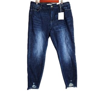 NWT KanCan Estilo Distressed Women's Size 3XL High Rise Blue Skinny Jeans